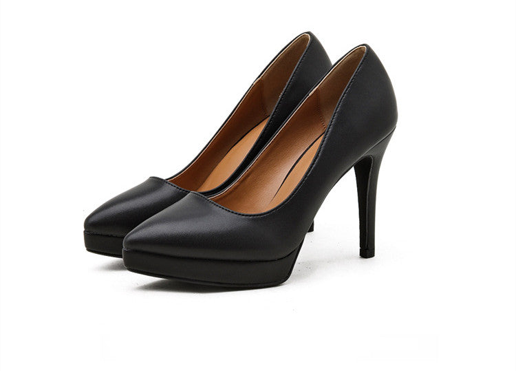 Black High Heels Stiletto Pointed Toe Platform - MentorG Store