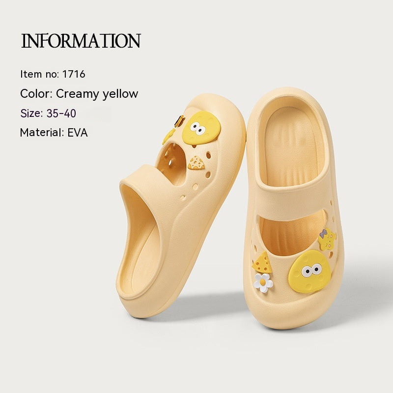 Cute Hole Shoes Women's Outer Wear Closed Toe