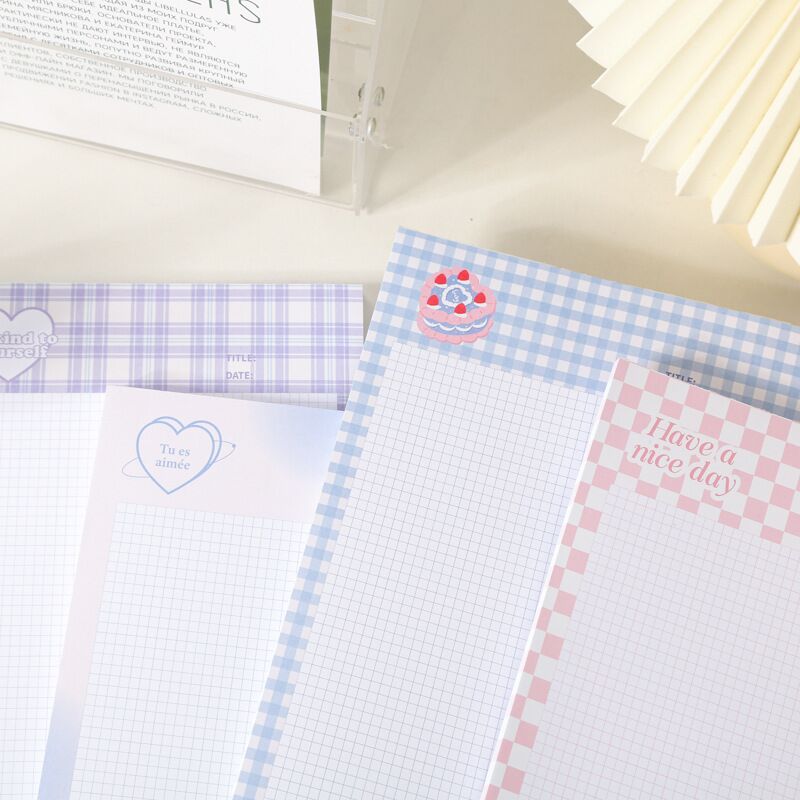Sheets Kawaii Grid Memo Paper Note Pads - MentorG Store