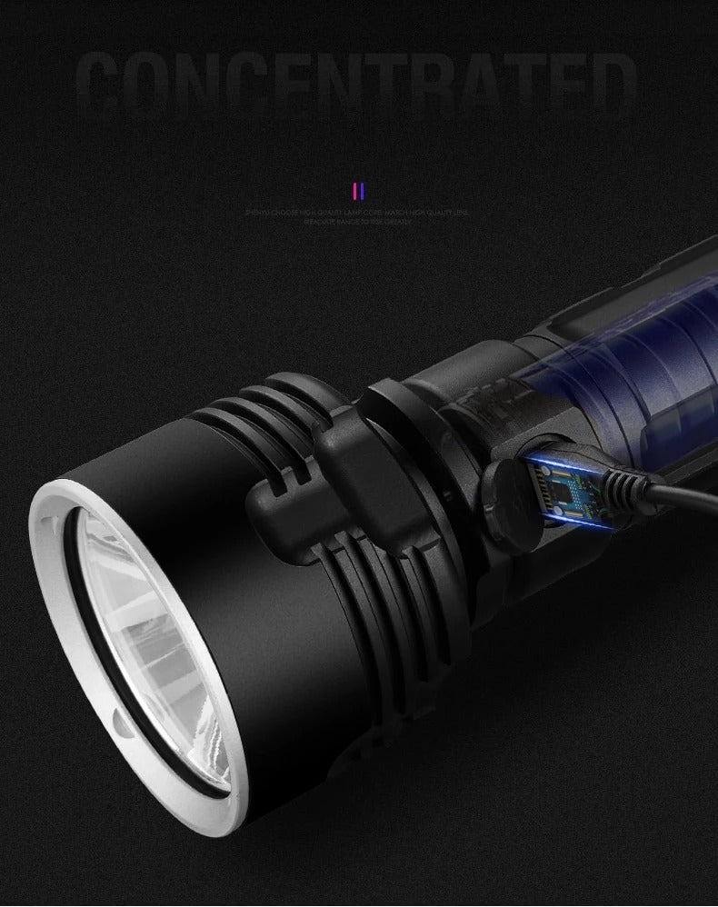 Strong Flashlight Focusing Led Flash Light Rechargeable Super Bright LED Outdoor Xenon Lamp - MentorG Store