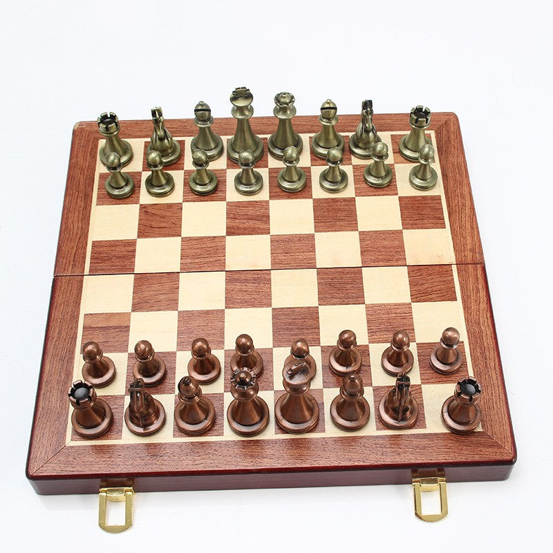 Chess European Metal Alloy Competitive Educational Toy Folding Board - MentorG Store