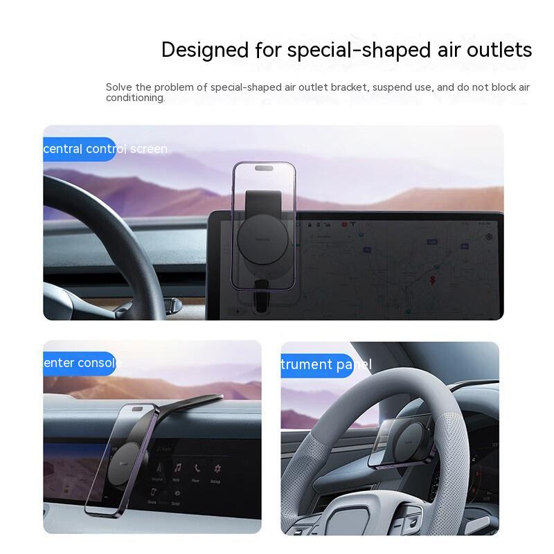 Magnetic Bendable Car Mobile Phone Holder Wireless Charger Phone Holder 15W Car Dash Mount Compatible With Phone - MentorG Store